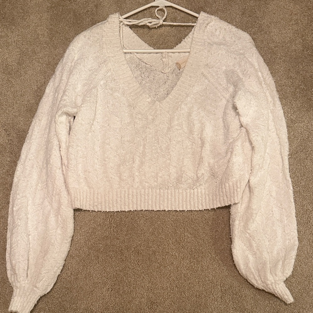 Altar'd State White V-Neck Sweater